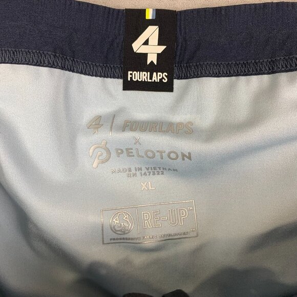 4 Fourlaps Peloton Men Shorts XL Blue Command Compression Liner Training Stretch - Picture 3 of 11